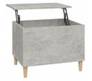 Table Basse Gris Béton 60x44,5x45 Cm Bois Contreplaqué