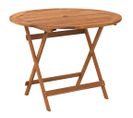 Table Pliable De Jardin Ø 90x75 Cm Bois D'acacia Solide