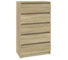 Vidaxl Commode Avec Tiroirs Chêne Sonoma 60x36x103 Cm Bois Contreplaqué Buffet Armoire De Rangement