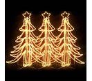 Arbres De Noël Pliables Avec LED 3 PCs Blanc Chaud 87x87x93 Cm