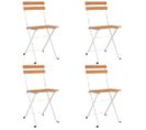 Chaises De Bistrot Pliantes Lot De 4 Bois D'acacia Solide Acier