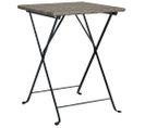 Table De Bistrot Pliante Gris 55x54x71 Cm Résine Tressée