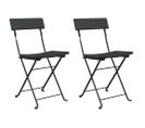 Chaises De Bistrot Pliantes Lot De 2 Noir Résine Tressée Acier