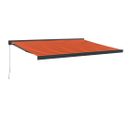 Auvent Rétractable Orange Et Marron 4x3 M Tissu Et Aluminium