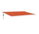 Auvent Rétractable Orange Et Marron 4x3 M Tissu Et Aluminium