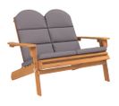 Banc De Jardin Adirondack Et Coussins 126 Cm Bois Massif Acacia