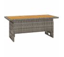 Table basse De Jardin relevable Gris 100x50x43/63 Cm Acacia Et Résine Tressée