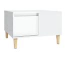 Table Basse Blanc Brillant 55x55x36,5 Cm Bois Contreplaqué