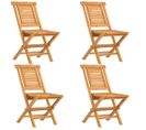 Chaises De Jardin Pliantes Lot De 4 47x63x90cm Bois Massif Teck