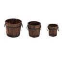 Ensemble De Jardinière Godet 3 PCs Bois Massif De Sapin