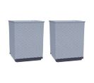 Jardinières 2 PCs Gris Clair 30x30x37 Cm Polypropylène