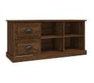 Meuble TV Chêne Marron 102x35,5x47,5 Cm Bois Contreplaqué