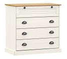 Commode Vigo Blanc 80x40x76 Cm Bois Massif De Pin