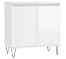 Armoire De Bain Blanc Brillant 58x33x60 Cm Bois Contreplaqué