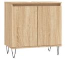 Armoire De Bain Chêne Sonoma 58x33x60 Cm Bois Contreplaqué