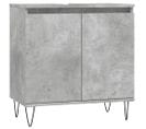 Armoire De Bain Gris Béton 58x33x60 Cm Bois Contreplaqué