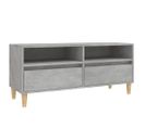 Meuble TV Gris Béton 100x34,5x44,5 Cm Bois Contreplaqué