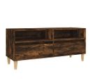 Meuble TV Chêne Fumé 100x34,5x44,5 Cm Bois Contreplaqué