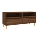 Meuble TV Chêne Marron 100x34,5x44,5 Cm Bois Contreplaqué