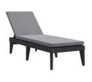 Chaise Longue Avec Coussin Anthracite 186x60x29 Cm Pp