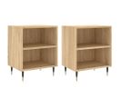 Tables De Chevet 2pcs Chêne Sonoma 40x30x50cm Bois Contreplaqué