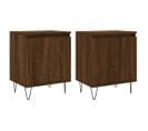 Tables De Chevet 2pcs Chêne Marron 40x30x50cm Bois Contreplaqué