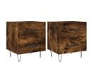 Tables De Chevet 2pcs Chêne Fumé 40x35x47,5cm Bois Contreplaqué