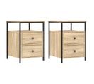 Tables De Chevet 2pcs Chêne Sonoma 44x45x60cm Bois Contreplaqué