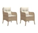 Chaises De Jardin Avec Coussins Lot De 2 Beige Résine Tressée