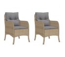 Chaises De Jardin Avec Coussins Lot De 2 Mélange Beige Rotin