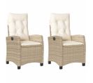 Chaises Inclinables De Jardin Lot De 2 Et Coussins Beige Rotin