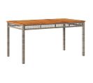 Table De Jardin Gris 140x80x75 Cm Résine Tressée Et Bois Acacia