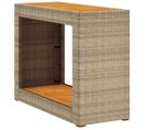 Table D'appoint De Jardin Dessus En Bois Beige 100x40x75 Cm