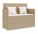 Banc De Jardin Avec Coussins Beige Résine Tressée