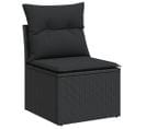 Chaise De Jardin Sans Accoudoirs Avec Coussins Noir Poly Rotin