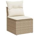 Chaise De Jardin Sans Accoudoirs Avec Coussins Beige Poly Rotin