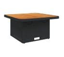 Table basse De Jardin relevable  Noir 80x80x40/71 Cm Résine Tressée Et Bois Acacia