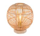 Lampe à Poser Design Bambou Hildegard - Diam. 30 X H. 35 Cm - Beige Naturel
