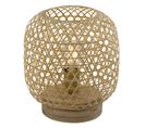 Lampe À Poser Design Bambou Mirena - Diam. 23 X H. 27 Cm - Beige Naturel