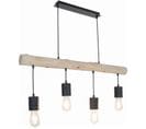 Suspension Design Métal Et Bois Hermine - 4 Ampoules - Noir