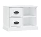 Table De Chevet Table De Nuit Meuble De Rangement Blanc 60x35,5x45 Cm