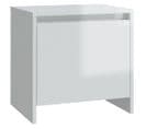Table De Chevet,table De Nuit,meuble De Rangement Blanc Brillant 45x34x44,5 Cm Bois D’ingénierie
