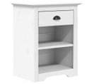 Table De Chevet,table De Nuit,meuble De Rangement Blanc 53x38,5x66 Cm Bois De Pin Massif