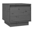 Table De Chevet Table De Nuit Meuble De Rangement Gris 35x34x32 Cm Bois De Pin Solide