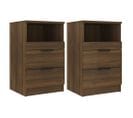 Lot De 2 Tables De Chevet - Tables De Nuit Chêne Marron Bois D'ingénierie