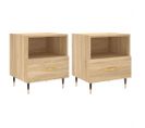 Lot De 2 Tables De Chevet - Tables De Nuit Chêne Sonoma 40x35x47,5 Cm