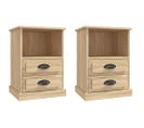 Lot De 2 Tables De Chevet - Tables De Nuit Chêne Sonoma 43x36x60 Cm