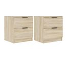 Lot De 2 Tables De Chevet - Tables De Nuit Chêne Sonoma Bois D'ingénierie