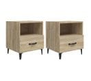 Lot De 2 Tables De Chevet - Tables De Nuit Chêne Sonoma Bois D'ingénierie