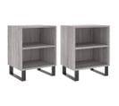 Lot De 2 Tables De Chevet - Tables De Nuit Sonoma Gris 40x30x50cm Bois D'ingénierie